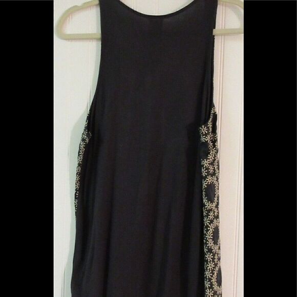 Anthropologie tank by HWR navy w/metallic threads Large - Picture 2 of 7
